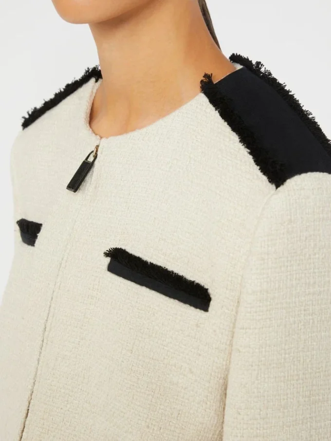 Giacca in cotone e lino a trama intrecciata, beige Giacca in cotone e lino a trama intrecciata, beige