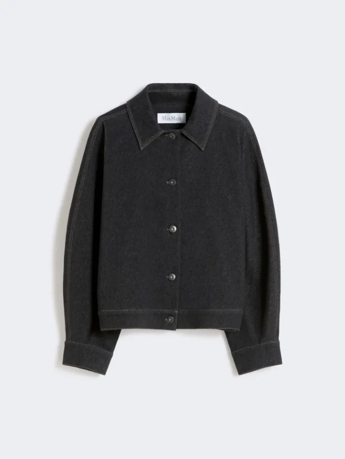 Giacca in denim effetto jersey, blu oltremare Giacca in denim effetto jersey, blu oltremare