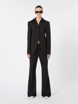 Giacca in gabardine elasticizzata slim fit, nera