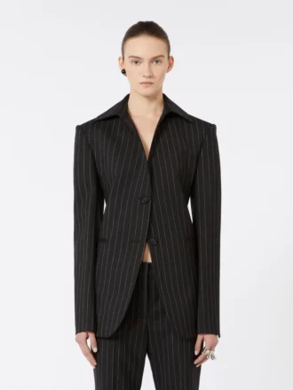 Giacca in gabardine elasticizzata slim fit, nera