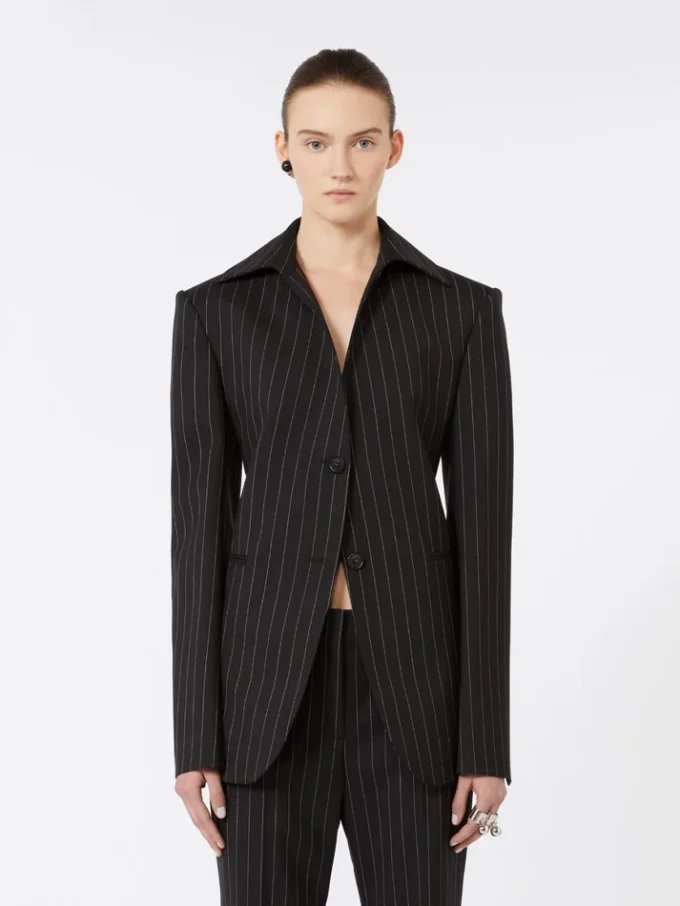 Giacca in gabardine elasticizzata slim fit, nera Giacca in gabardine elasticizzata slim fit, nera