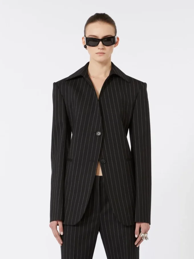 Giacca in gabardine elasticizzata slim fit, nera Giacca in gabardine elasticizzata slim fit, nera