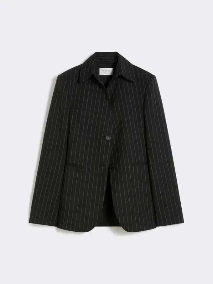 Giacca in gabardine elasticizzata slim fit, nera Giacca in gabardine elasticizzata slim fit, nera