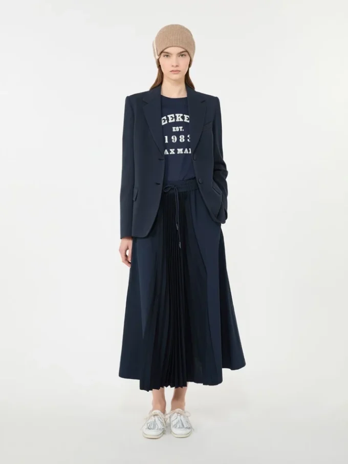 Giacca in jersey di cotone, blu navy Giacca in jersey di cotone, blu navy