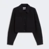 Giacca in lana e cashmere dalla linea squadrata, blu oltremare Giacca in lana e cashmere dalla linea squadrata, blu oltremare