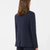 Giacca in lana elasticizzata a doppio petto, blu navy Giacca in lana elasticizzata a doppio petto, blu navy