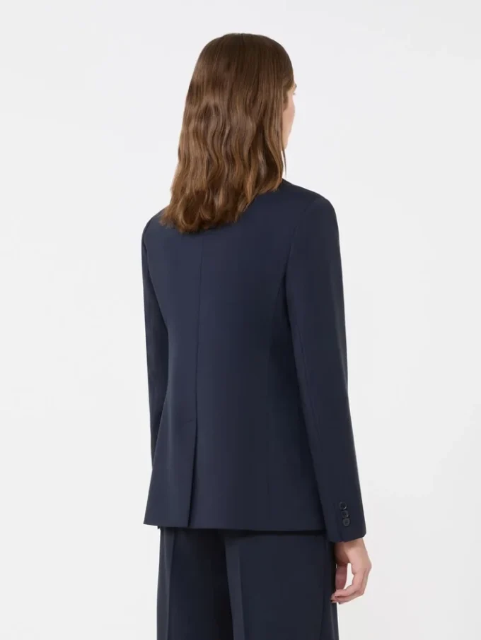 Giacca in lana elasticizzata a doppio petto, blu navy Giacca in lana elasticizzata a doppio petto, blu navy