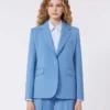 Giacca in lana elasticizzata, azzurra Giacca in lana elasticizzata, azzurra
