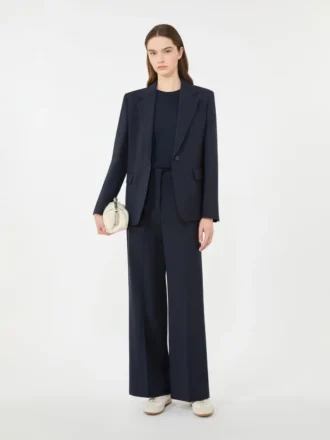 Giacca in lana elasticizzata, blu navy