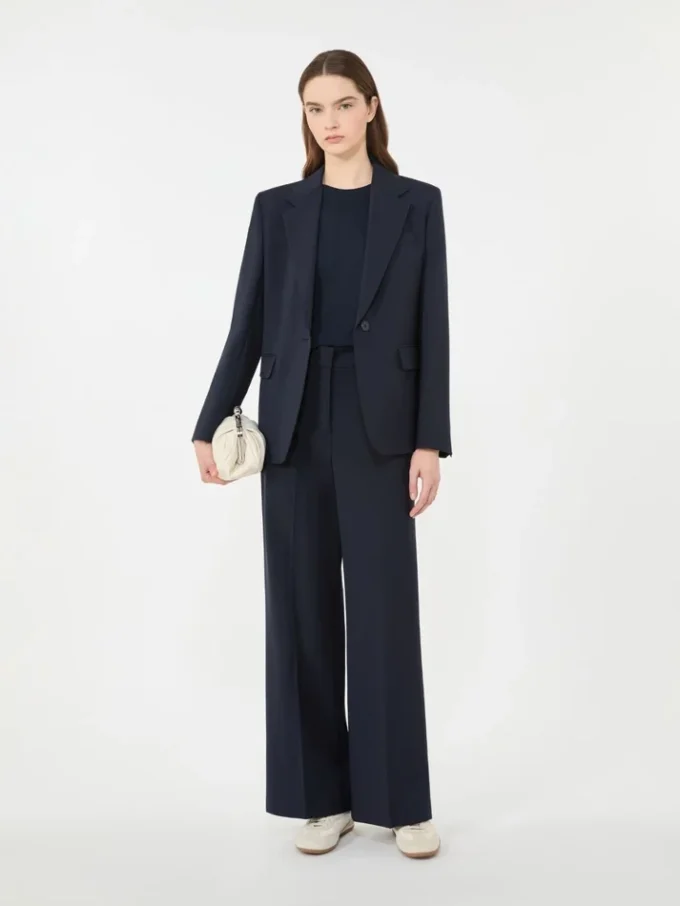 Giacca in lana elasticizzata, blu navy Giacca in lana elasticizzata, blu navy