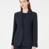 Giacca in lana elasticizzata, blu navy Giacca in lana elasticizzata, blu navy