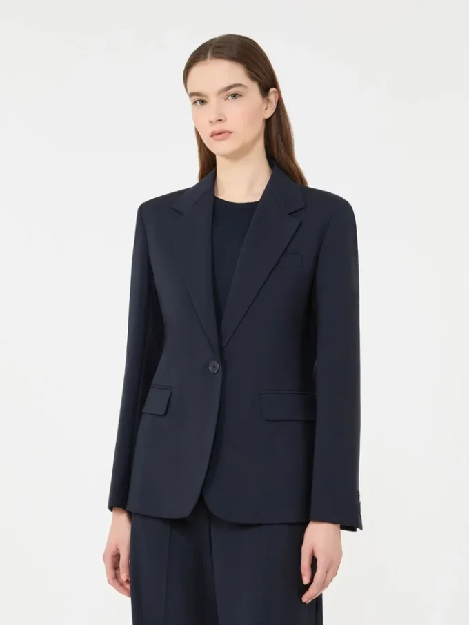 Giacca in lana elasticizzata, blu navy Giacca in lana elasticizzata, blu navy