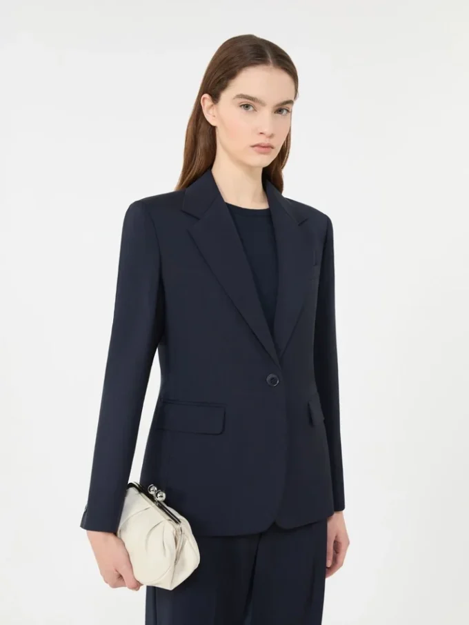 Giacca in lana elasticizzata, blu navy Giacca in lana elasticizzata, blu navy