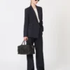 Pantaloni in lana gessati, blu navy