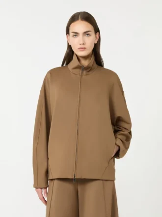 Giacca in morbido jersey scuba, marrone