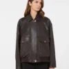 Giacca in pelle, marrone Giacca in pelle, marrone
