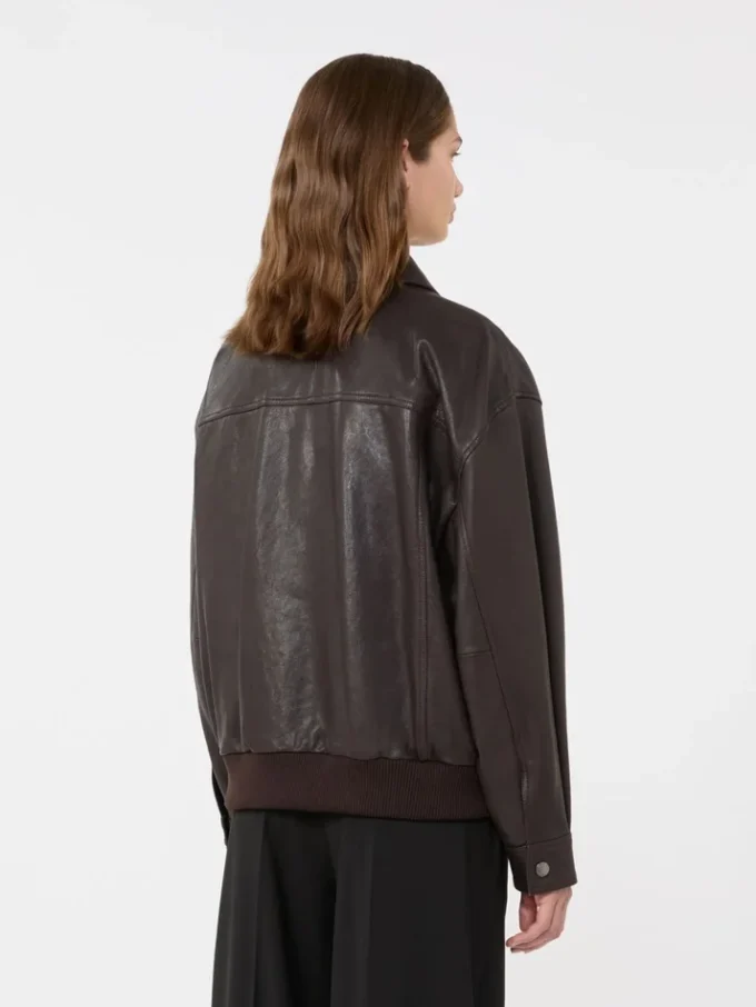 Giacca in pelle, marrone Giacca in pelle, marrone