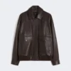 Giacca in pelle, marrone Giacca in pelle, marrone