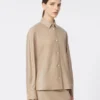 Giacca in pelle nappa, color sabbia