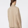 Giacca in pelle nappa, color sabbia