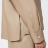 Giacca in pelle nappa, color sabbia
