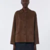 Giacca in pelle scamosciata, marrone Giacca in pelle scamosciata, marrone