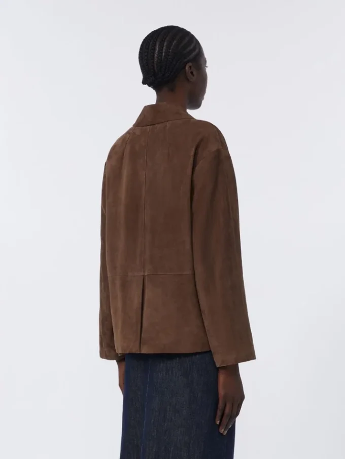 Giacca in pelle scamosciata, marrone Giacca in pelle scamosciata, marrone