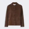 Giacca in pelle scamosciata, marrone Giacca in pelle scamosciata, marrone