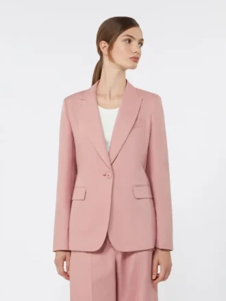 Giacca in tela di lino e cotone, rosa antico