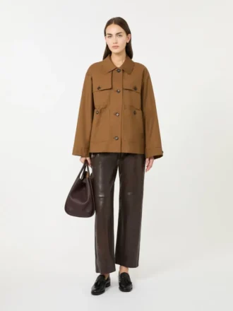 Giacca in twill idrorepellente, color tabacco