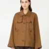 Giacca in twill idrorepellente, color tabacco