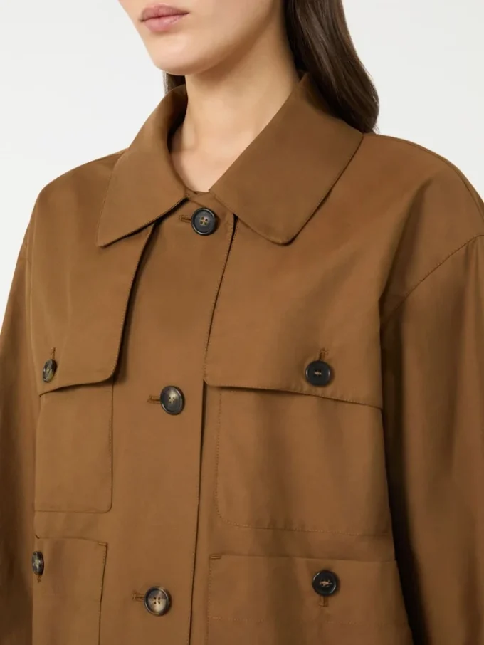Giacca in twill idrorepellente, color tabacco