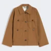Giacca in twill idrorepellente, color tabacco
