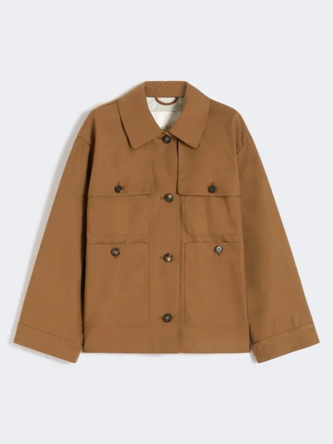 Giacca in twill idrorepellente, color tabacco
