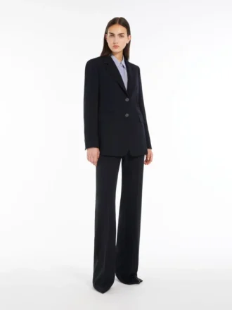 Giacca monopetto in cady, blu navy