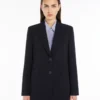 Giacca monopetto in cady, blu navy Giacca monopetto in cady, blu navy