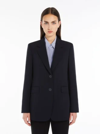 Giacca monopetto in cady, blu navy