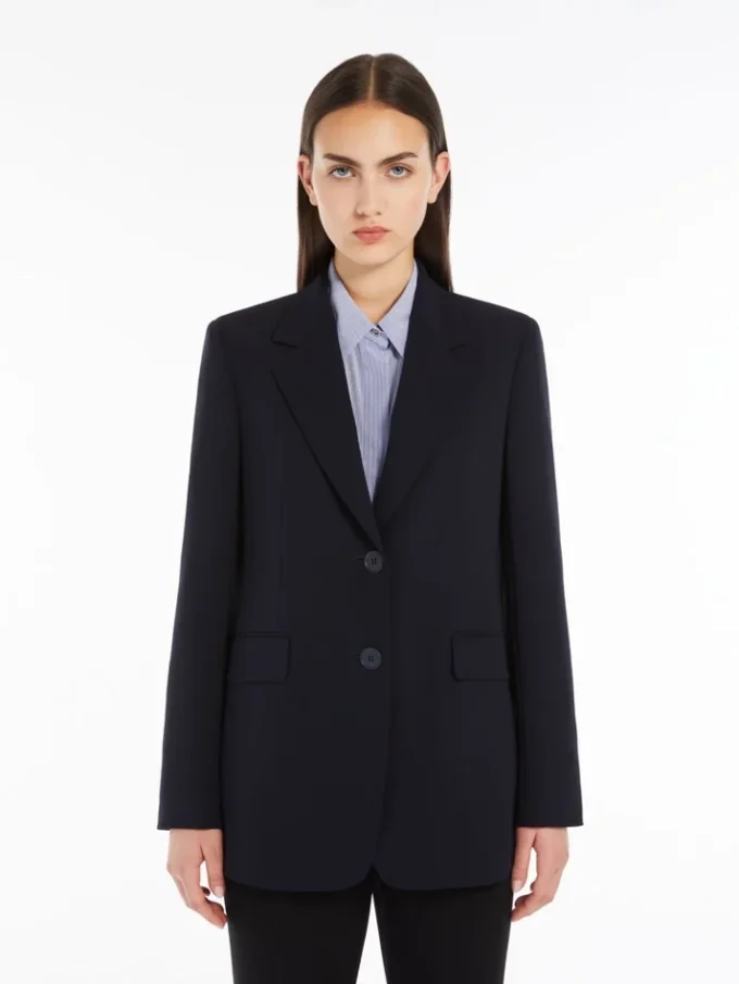 Giacca monopetto in cady, blu navy Giacca monopetto in cady, blu navy
