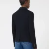Giacca monopetto in jersey piqué, blu navy Giacca monopetto in jersey piqué, blu navy