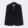 Giacca monopetto in jersey piqué, blu oltremare Giacca monopetto in jersey piqué, blu oltremare