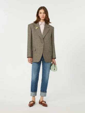 Giacca oversize in lana, marrone