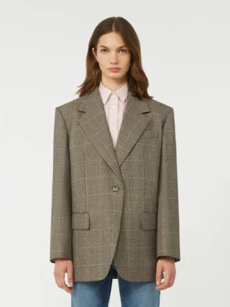 Giacca oversize in lana, marrone