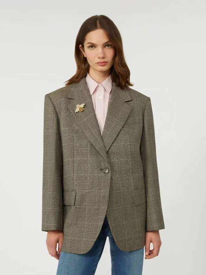 Giacca oversize in lana, marrone Giacca oversize in lana, marrone