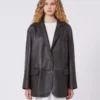 Giacca oversize in pelle, marrone Giacca oversize in pelle, marrone