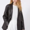 Giacca oversize in pelle, marrone Giacca oversize in pelle, marrone