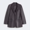 Giacca oversize in pelle, marrone Giacca oversize in pelle, marrone
