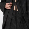 Giacca sartoriale in gabardine gessata, nera Giacca sartoriale in gabardine gessata, nera