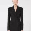 Giacca sartoriale in Pure Wool elasticizzata naturale, nera Giacca sartoriale in Pure Wool elasticizzata naturale, nera