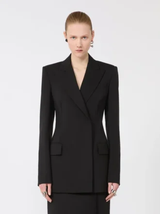 Giacca sartoriale in Pure Wool elasticizzata naturale, nera