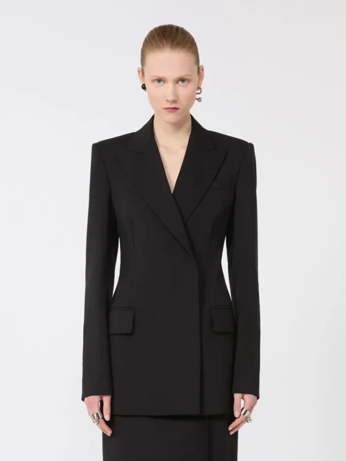 Giacca sartoriale in Pure Wool elasticizzata naturale, nera Giacca sartoriale in Pure Wool elasticizzata naturale, nera